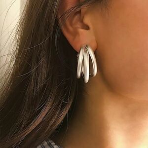 3/$30 🤍 Three Layer Hoop Earrings